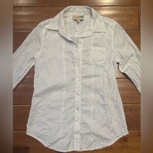 Elizabeth and James Cinch waist back button down 100% cotton blouse size small